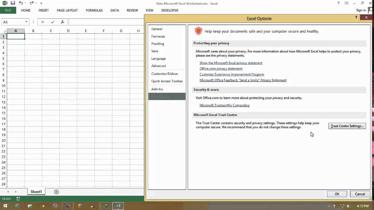 macro for excel 2013